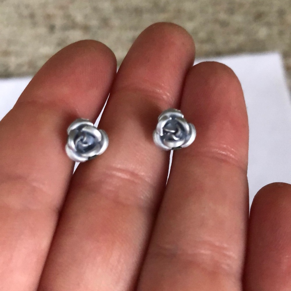 Blue Flower Earring Studs